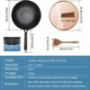 ANEDER Carbon Steel Wok Pan with Lid & Wood Spatula, 12.5