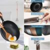 ANEDER Carbon Steel Wok Pan with Lid & Wood Spatula, 12.5