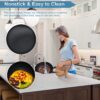 ANEDER Carbon Steel Wok Pan with Lid & Wood Spatula, 12.5