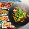 ANEDER Carbon Steel Wok Pan with Lid & Wood Spatula, 12.5