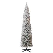 Ashland 10643349 7ft. Pre-Lit Flocked Artificial Pencil Christmas Tree, Clear Lights