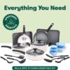 BELLA 21 Piece Cook Bake and Store Kitchen Essentials Set, White