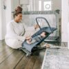 Baby Delight Alpine Deluxe Portable Bouncer, Infant, 0 – 6 Months, Quilted Indigo