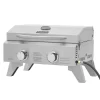 Barton 95541 Portable Outdoor Tabletop Propane Gas Dual Burner Grill in Stainless Steel Silver with Drip Tray