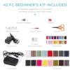 Best Choice Products 6V Portable Sewing Machine, 42-Piece Beginners Kit w/ 12 Stitch Patterns - Pink/White