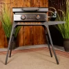 Blackstone Universal Griddle Stand with Adjustable Leg and Side Shelf - Made to fit 17” or 22” Propane Table Top Griddle – Perfect Take Along Grill Accessories for Outdoor Cooking and Camping (Black)