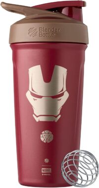 BlenderBottle Strada Shaker Cup Insulated Stainless Steel Water Bottle with  Wire Whisk, 24-Ounce, Plum