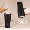 BrüMate Toddy XL - 32oz 100% Leak Proof Insulated Coffee Mug with Handle & Lid - Stainless Steel Coffee Travel Mug - Double Walled Coffee Cup (Glitter Rose Gold)