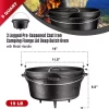 Bruntmor, 3 Legged Pre-Seasoned Cast Iron Camping Flanged lid Deep Dutch Oven, 6 Quart w Metal Bail Handle