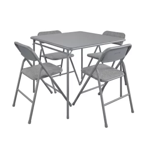 COSCO 14551GRY1E Premium 5-Piece Table & Chair Dining Set