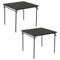 COSCO 14696BLK2E 34" Vinyl Top, Black, 2-Pack Folding Table