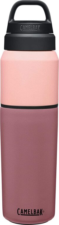 CamelBak MultiBev Water Bottle & Travel Cup – Insulated Stainless Steel,Terracotta Rose/Camellia Pink (CB2424601065)