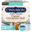 Cinnabon Classic Cinnamon Roll, Single-Serve Keurig K-Cup Pods, Flavored Coffee, 12 Count (Pack of 6)