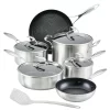 Circulon 70051 Stainless 11-Piece Steel Silver Cookware Set with SteelShield Hybrid Stainless and Nonstick Technology