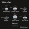 Circulon 70051 Stainless 11-Piece Steel Silver Cookware Set with SteelShield Hybrid Stainless and Nonstick Technology
