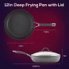 Circulon 83907 Radiance Deep Hard Anodized Nonstick Frying Pan / Fry Pan / Hard Anodized Skillet with Lid - 12 Inch, Gray Circulon 83907 Radiance Deep Hard Anodized Nonstick Frying Pan