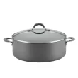 Circulon 83908 Radiance 7.5 qt. Hard-Anodized Aluminum Nonstick Stock Pot in Gray with Glass Lid