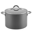 Circulon 83909 Radiance 10 qt. Hard-Anodized Aluminum Nonstick Stock Pot in Gray with Glass Lid