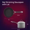 Circulon 83911 Radiance 3 qt. Hard-Anodized Aluminum Nonstick Sauce Pan in Gray with Glass Lid