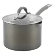 Circulon 84567 Elementum 3 qt. Hard-Anodized Aluminum Nonstick Sauce Pan in Oyster Gray with Glass Lid