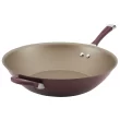 Circulon 87536 Symmetry Hard-Anodized Nonstick 14-Inch Stir Fry with Helper Handle, Merlot