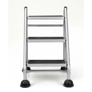 Cosco 11834GGB1 3-Step Commercial Rolling Step Ladder (Grey)
