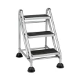 Cosco 11834GGB1 3-Step Commercial Rolling Step Ladder (Grey)