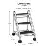 Cosco 11834GGB1 3-Step Commercial Rolling Step Ladder (Grey)
