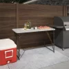 Cosco 14400GRY1E 4 ft. Gray Fold-in-Half Portable Plastic Indoor/Outdoor Utility Table Cosco 14400GRY1E 4 ft. Gray Fold-in-Half Portable Plastic Indoor Outdoor Utility Table