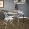 Cosco 14400GRY1E 4 ft. Gray Fold-in-Half Portable Plastic Indoor/Outdoor Utility Table Cosco 14400GRY1E 4 ft. Gray Fold-in-Half Portable Plastic Indoor Outdoor Utility Table