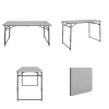 Cosco 14400GRY1E 4 ft. Gray Fold-in-Half Portable Plastic Indoor/Outdoor Utility Table Cosco 14400GRY1E 4 ft. Gray Fold-in-Half Portable Plastic Indoor Outdoor Utility Table