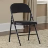 Cosco 14993BLK4E Black Vinyl Padded Seat Stackable Folding Chair (Set of 4)
