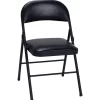 Cosco 14993BLK4E Black Vinyl Padded Seat Stackable Folding Chair (Set of 4)