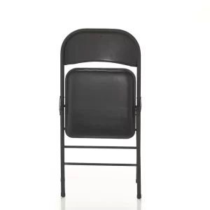 Cosco 14993BLK4E Black Vinyl Padded Seat Stackable Folding Chair (Set of 4)