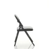 Cosco 14993BLK4E Black Vinyl Padded Seat Stackable Folding Chair (Set of 4)