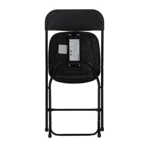 Cosco 60540BLK8E ZOWN Commercial 300 lb. Use Rate Heavy Duty, Injection Mold Banquet Folding Chair with Comfortable Contoured Back, Black, 8 Pack