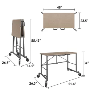 Cosco 66720DKG1E Smartfold Portable Folding Work Desk with MDF Work Top (Gray, 350 lbs.)