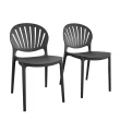 Cosco 87531BLK2E Black Stackable Plastic Outdoor Lounge Chair (2-Pack)
