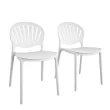 Cosco 87531WHT2E White Stackable Plastic Outdoor Lounge Chair (2-Pack)