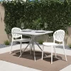 Cosco 87531WHT2E White Stackable Plastic Outdoor Lounge Chair (2-Pack)