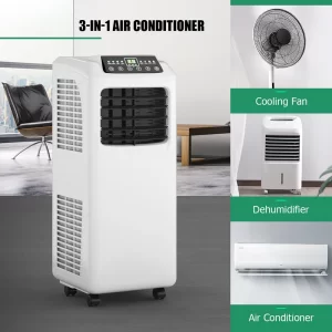 Costway EP23048 8000 BTU Portable Air Conditioner for 161 Square Feet Sq. Ft. with Remote Included