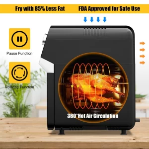 Costway EP24373 12.7 qt. Black Air Fryer with Rotisserie