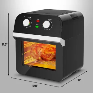 Costway EP24373 12.7 qt. Black Air Fryer with Rotisserie