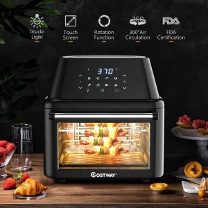 Costway EP24735BK 19 qt. Black Air Fryer Oven with Rotisserie