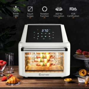 Costway EP24735WH 19 qt. White Air Fryer Oven with Dehydrator Rotisserie