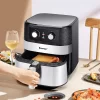 Costway EP24808US-BK 5.3 QT. Black Electric Hot Air Fryer 1700W Stainless steel Non-Stick Fry Basket