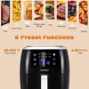 Costway ES10020US-BK 6.5 qt. Black Air Fryer with 8-Preset Functions and Smart Touch Screen
