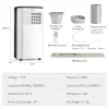 Costway ES10113US-WH 9000 BTU ASHRAE Portable Air Conditioner Cools 350 Sq. Ft. with Dehumidifier with Remote in White