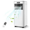 Costway FP10119US-WH 8000 BTU Portable Air Conditioner with Remote Control 3-in-1 Air Cooler with Drying in White