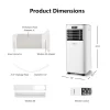 Costway FP10119US-WH 8000 BTU Portable Air Conditioner with Remote Control 3-in-1 Air Cooler with Drying in White
